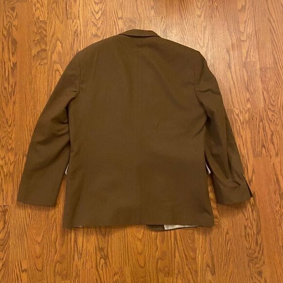 Oscar de la Renta Men's Tailored Clothing Brown Wool Blazer Size 42R - Picture 2 of 5